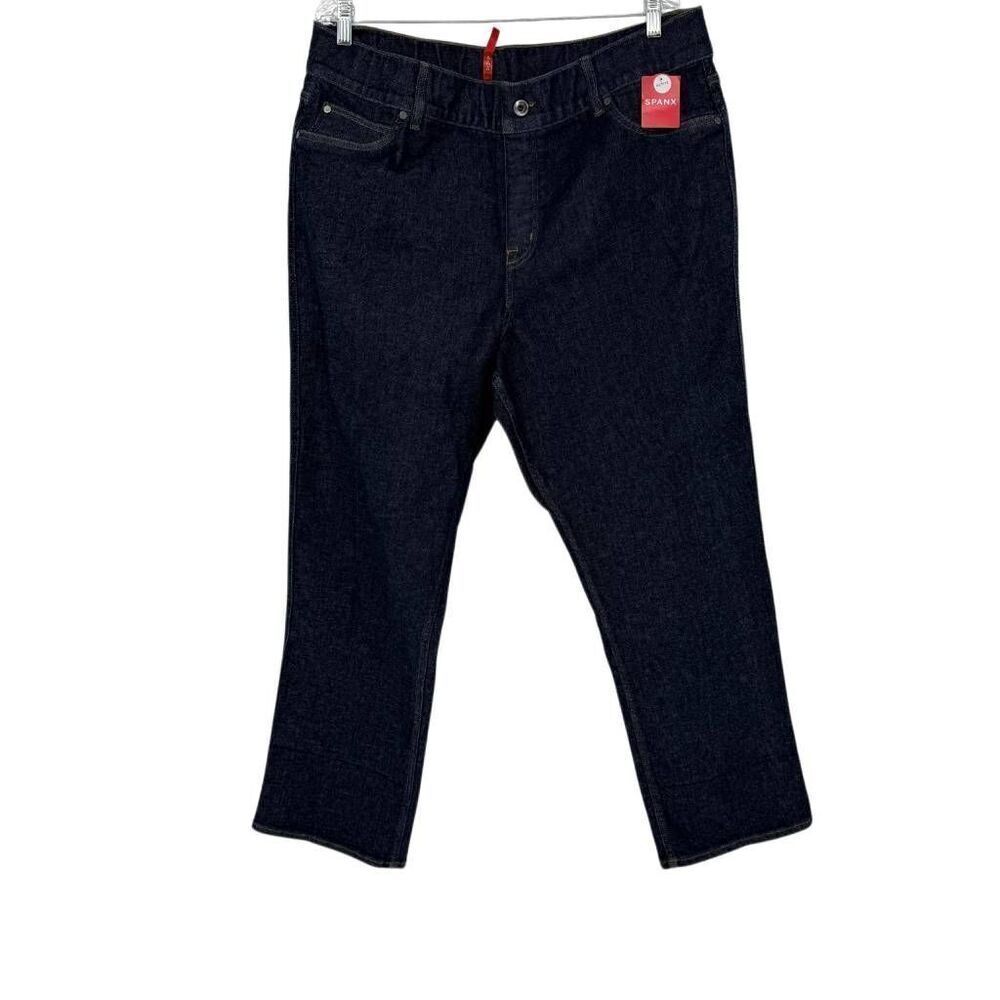 NWT Spanx Cuffed Straight Leg Jeans in Raw Indigo Size 3XL PETITE